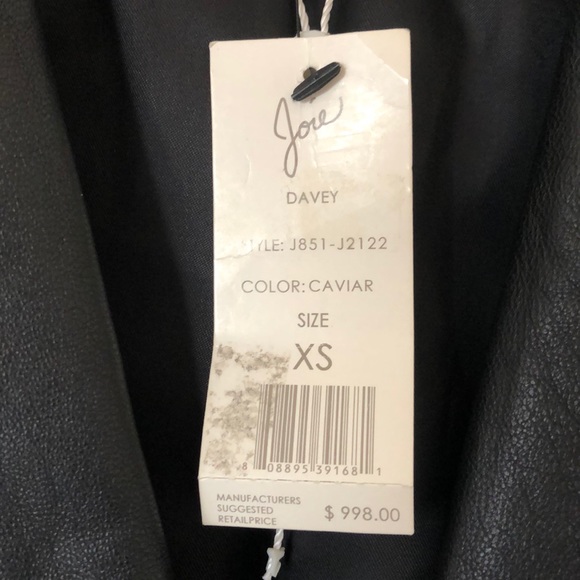 Joie “Davey” Caviar Black 100% Leather Jacket - Picture 4 of 8